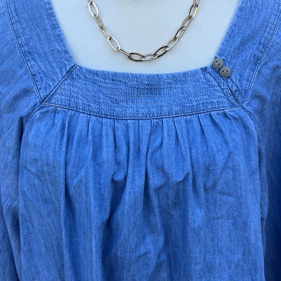 Madwell Denim Flowy Square-Neck Top Women's Size S - Picture 3 of 8